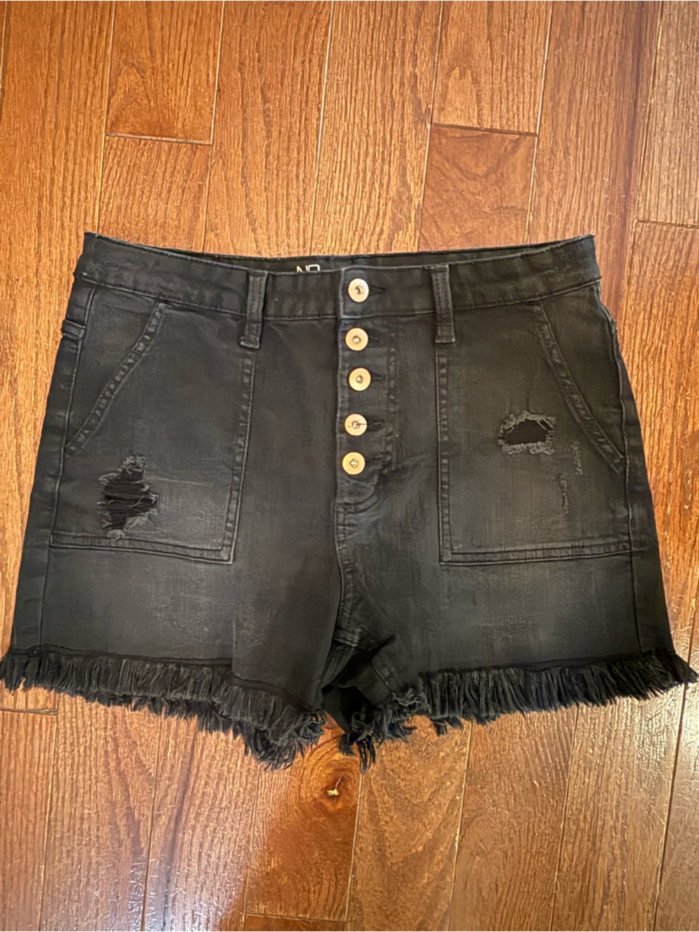 Black NO BOUNDARIES denim shorts